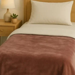 Elega Decor Flannel Blanket – Double (200x220 cm) | Ultra-Soft, Premium Brushed Polyester, All-Season Comfort - Solid Dark Green, Brown, Navy Blue, Gold