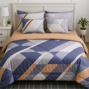 6-Piece Reversible Microfiber King Comforter Set 240x260 cm | Soft & Cozy Bedding Set with Pillowcases and Shams | Assorted Prints