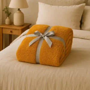 Elega Decor Flannel Blanket – Double (200x220 cm) | Ultra-Soft, Premium Brushed Polyester, All-Season Comfort - Solid Dark Green, Brown, Navy Blue, Gold