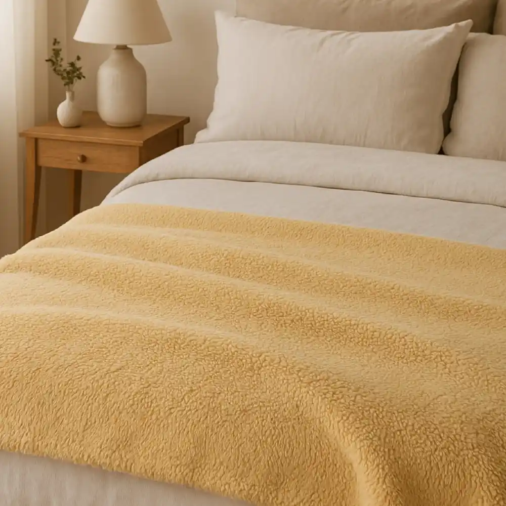 Elega Decor Sherpa Blanket – Single (150x200 cm) – Ultra-Soft Sherpa Fleece, All-Season Comfort