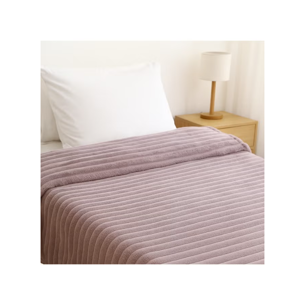 Elega Decor Jacquard Flannel Blanket – Single (150x200 cm) | Knitted Abstract Leaf Embossed | Pink | Ultra-Soft, All-Season Comfort